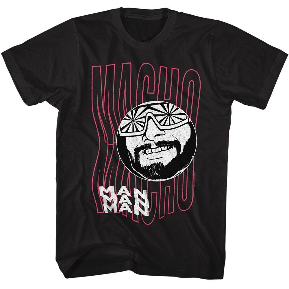 Macho Man Funky Text Black Icon Shirt XL