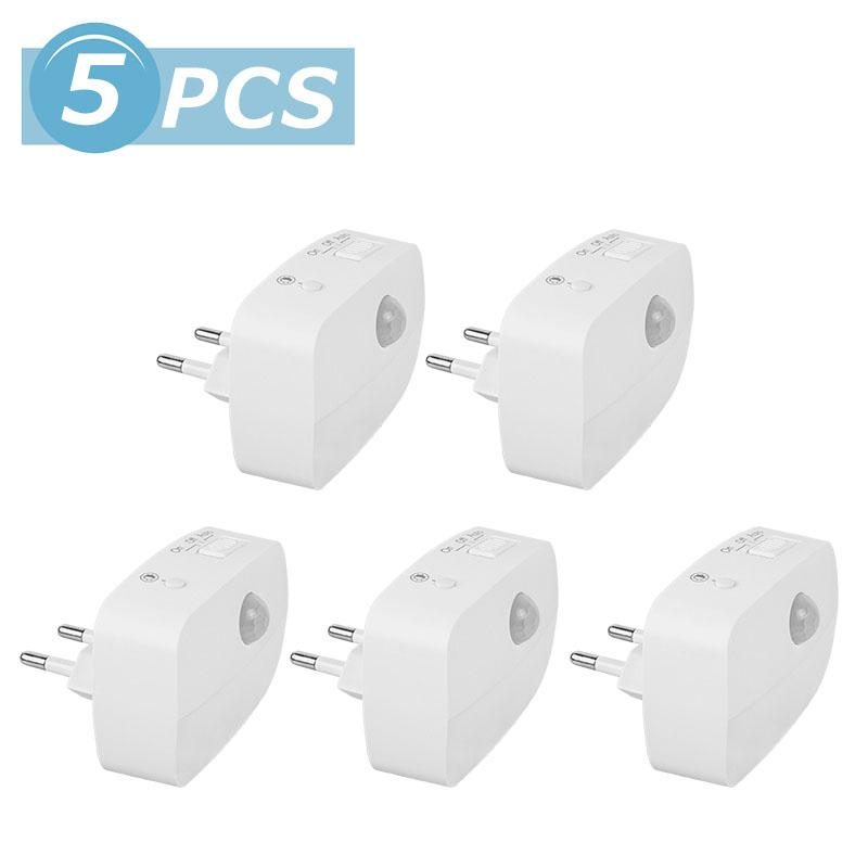 Wireless LED Motion Sensor Night Light Plug In Motion Detector Bedroom Staircase Closet Bedside Night Lamp 220V Battery Powered