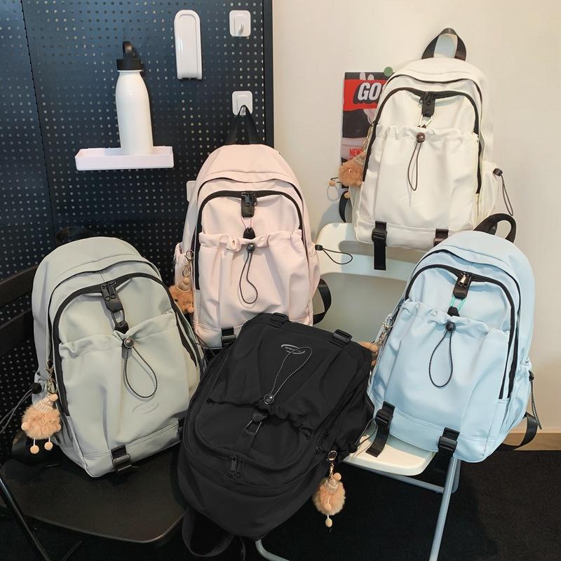 Backpack girls high value small fresh computer backpack large capacity drawstring sports style junior high school college student schoolbag