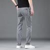 Smoky Gray Tensile Jeans Men's Summer Thin Slim Elastic Retro Casual