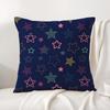 Klassische Sterne Kissenbezug Natürlicher Leinen Bio-Stoff Beidseitiger Druck Sofa Heimdeko Geschenk Kissenbezug