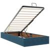 Ottoman Bed with Mattress & LEDs Dark Blue 90 X 190 Cm Velvet
