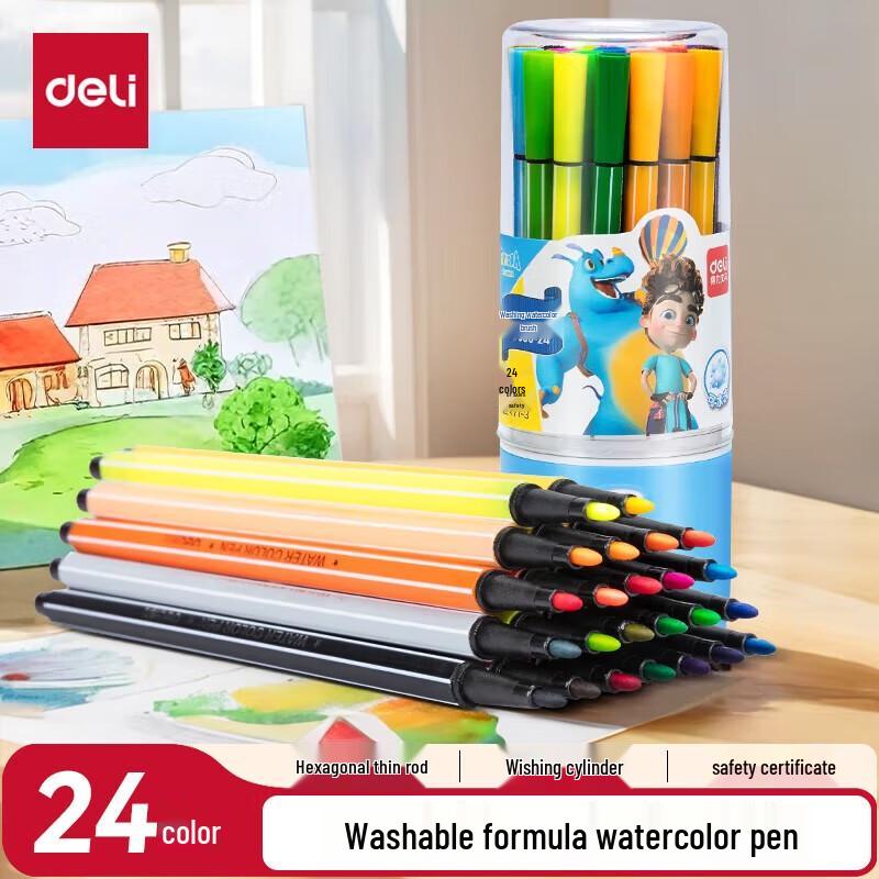 Deli 7060 Kids Washable Watercolor Pen Set