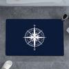 1pz Zerbino Blu Navy con Motivo Bussola, Spessore Flanella e Spugna, Durevole e Lavabile in Lavatrice, Resistente allo Sbiadimento, Ideale per