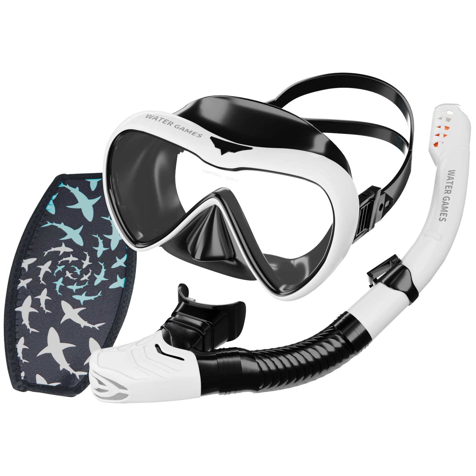 

ВОДНЫЕ ИГРЫ Сноркелинг Трубка Сухая Маска Ремешок Сумка для хранения Для дайвинга Подводные очки Комплект ремешка для маски, Маска, Трубка, Набор из 2 предметов, Унисекс, Чехол,