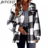 BITCED Naiste Vintage Vabaaja ruuduline sügis-talvine pikkade varrukatega POLO kaelusega jakid ja mantlid