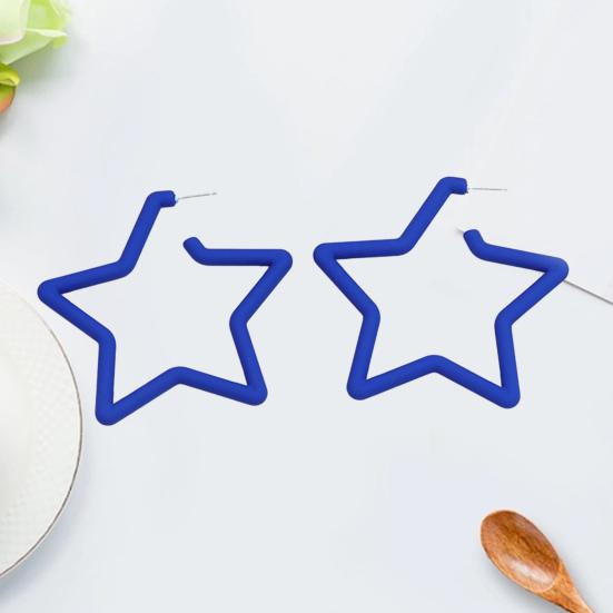 1 paio di orecchini a bottone a forma di stella cava esagerata, orecchini a bottone in acrilico color caramella, accessori per gioielli di moda, regalo