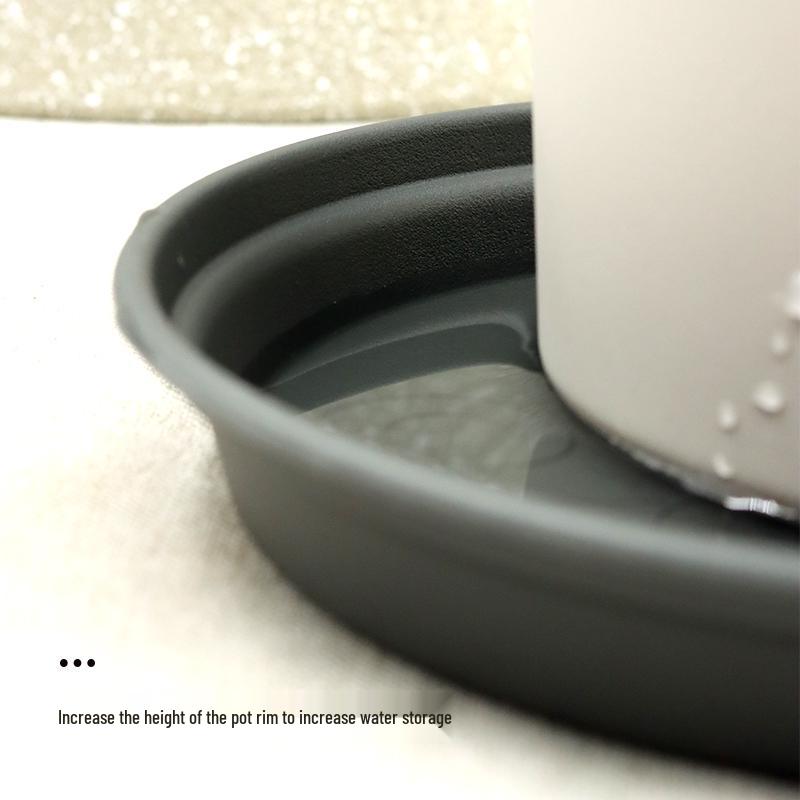 Sun-Resistant Resin Succulent Pot Tray - Deep Round Water Storage Plastic Base
