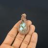 Copper Larimar Pendant Gemstone Handmade Jewelry, 999 Copper Wire Wrapped Pendant, Gift For Wife Jewelry
