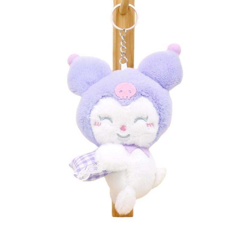 Adorable Sanrio Plush Toy Keychain Featuring My Melody And Cute Kuromi Dolls