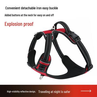 Explosion-Proof Reflective Dog Harness for Medium & Large Dogs - Breathable Oxford Cloth Vest with Leash