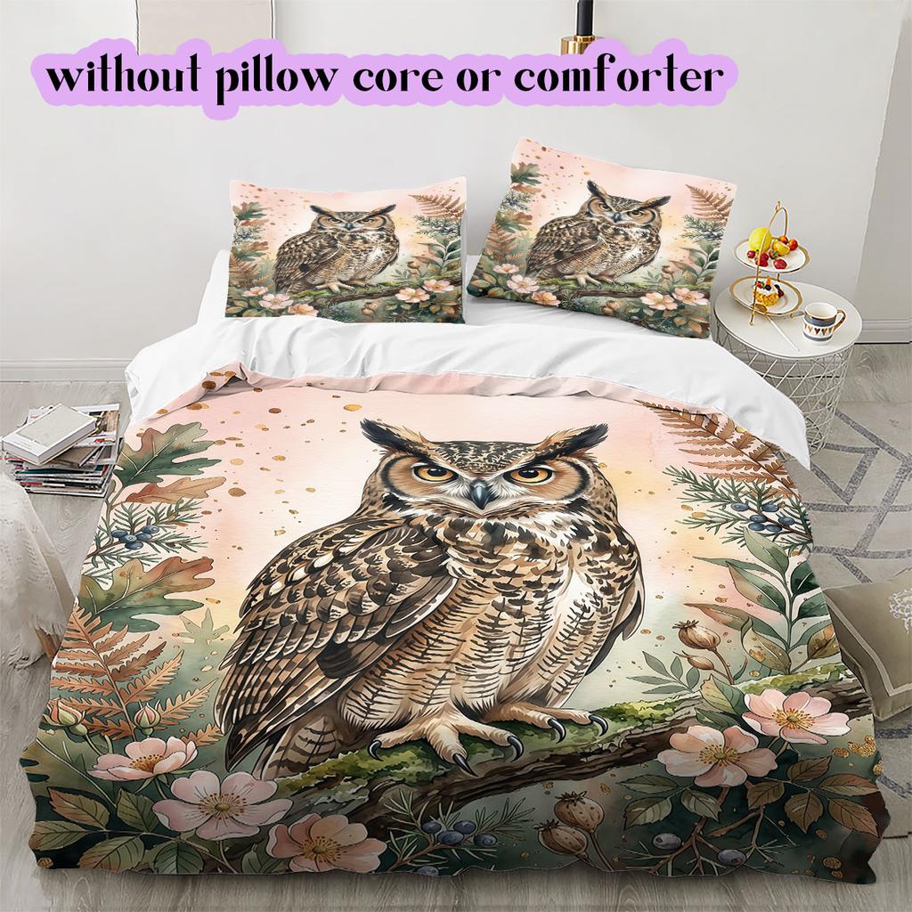 Watercolor Animal Painting Pattern Bedding,Quilt Set Quilt Cover Pillowcase Home Birthday Gift (1*duvet Cover+2*pillowcase,without Core)