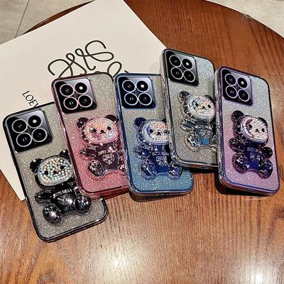 Candy Bear Stand Glitter Phone Case For OPPO A3 Pro A3X A40M A40 A60 A80 5G A18 4G Find X8 X7 Ultra X3 X5 Lite X6 Pro Soft Cover