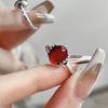 Red Agate Retro Hollow Pattern Chalcedony Exaggerated Index Finger Opening Ring Women'S Adjustable Personality Fashion Ring