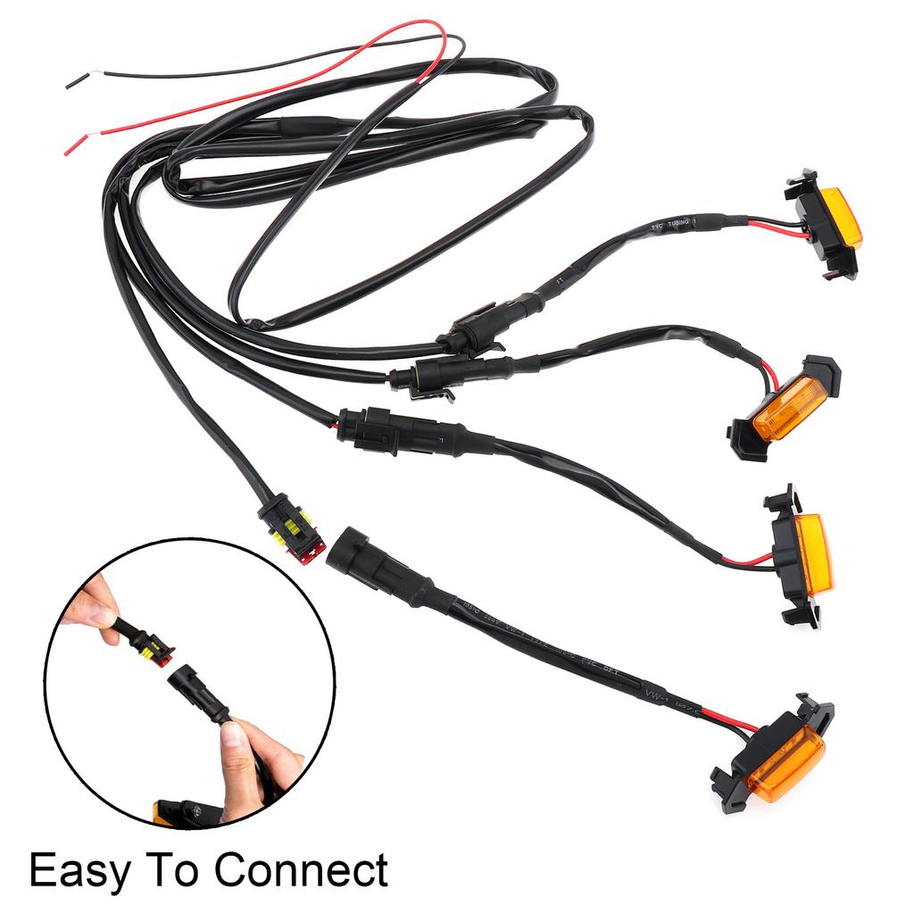 4pcs 12V Super Bright LED Grill Light Car Amber Light Waterproof Fit for Toyota Tacoma TRD Pro Grille Light with Harness WireGood product