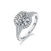 Vinregem Classic 100% 925 Sterling Silver VVS1 1.5-3CT Round Cut D Color Real Moissanite Diamond Engagement Fine Jewelry Ring Anniversary Gift