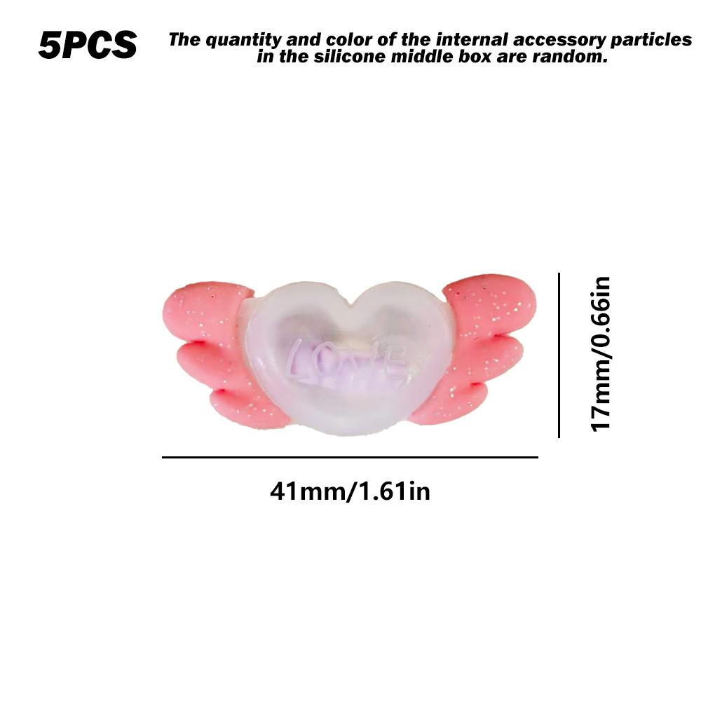 

5PCS Butterfly Knot Colored Egg Silicone Bead Set, perfect for DIY handmade crafts such as keychains, necklaces, bracelets, etc