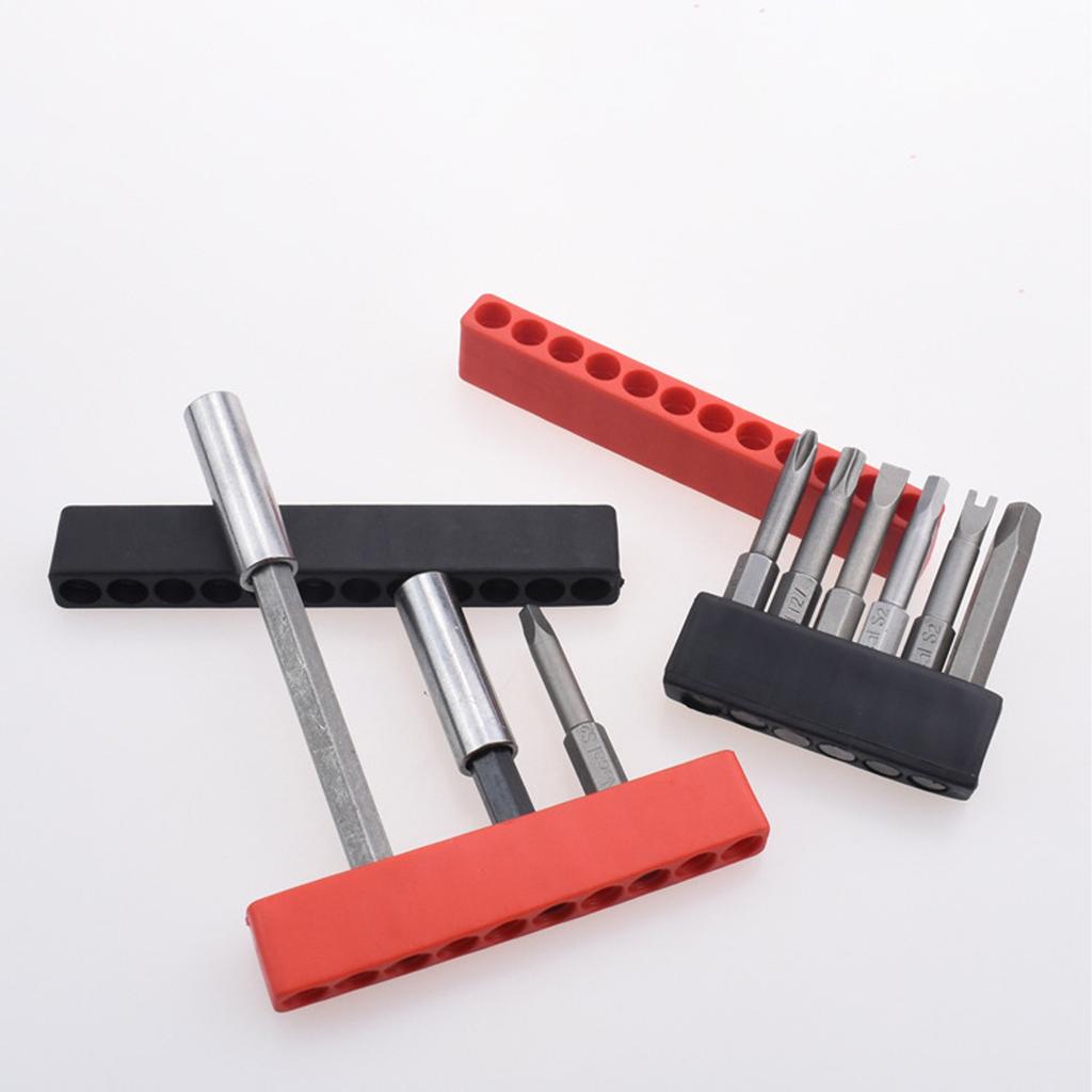 4Pcs Plastic Screwdriver Bit Holders with 10 Slots Each for 1/4Inch Hexagonal Shank Tool Organization