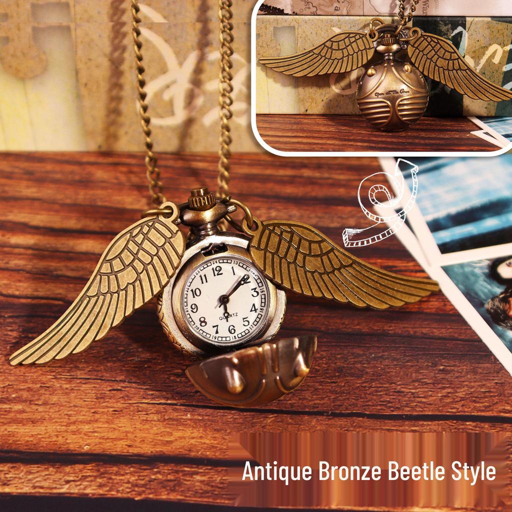 Retro Harry Potter Pocket Watch Pendant - Flip Cover, Digital Display for Kids & Elderly