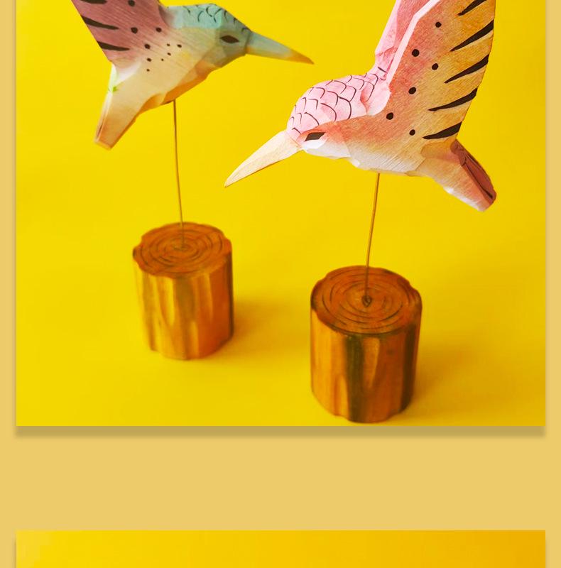 Handgeschnitzter Holz-Kolibri-Anhänger - Kreative kleine Vogel-Desktop-Dekoration Geschenk