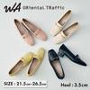 Women's Loafers and Pumps with a Bit Motif, Metallic Lines, Chunky Heel, and Comfortable Fit (52301)