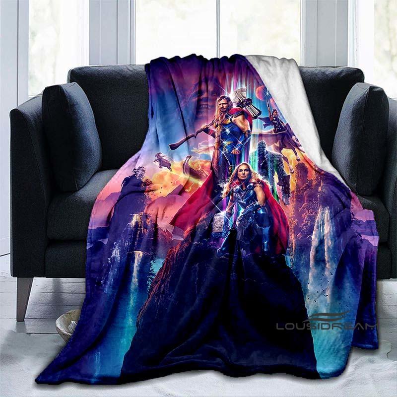 Customizable 2026 new Thor cartoon anime blankets bedroom decorations warm flannel sofa blankets suitable for home bedroom