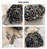 Chic Sequin Korean-Style Bucket Bag: Trendy Pleated Single Shoulder & Crossbody Evening Bag for Women 2026