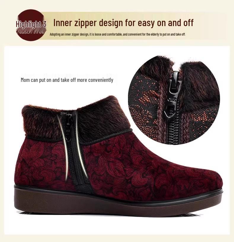Women's Winter Non-Slip Velvet-Lined Grandma Shoes