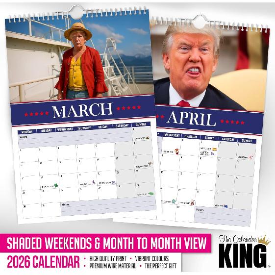 // Donald Trump - 2026 Wall Calendar - 210MM X 297MM (8.3 X 11.7 INCH)