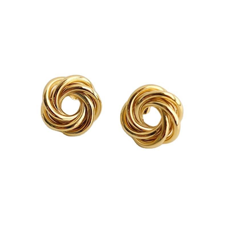 Neue Metall-Kreis-Kettenohrringe Kreative Persönlichkeit Geometrie Frittierte Teigkringel Kreis-Ohrringe Großhandel