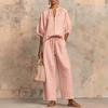 IHUASU Women's Fashion Casual 3/4 Sleeves Pants Suits