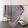 Simple Geometric Striped Satin Imitation Silk Printing Large Square Scarf Silk Scarf Shawl Headscarf Neck Protection Scarf Decorative Scarf