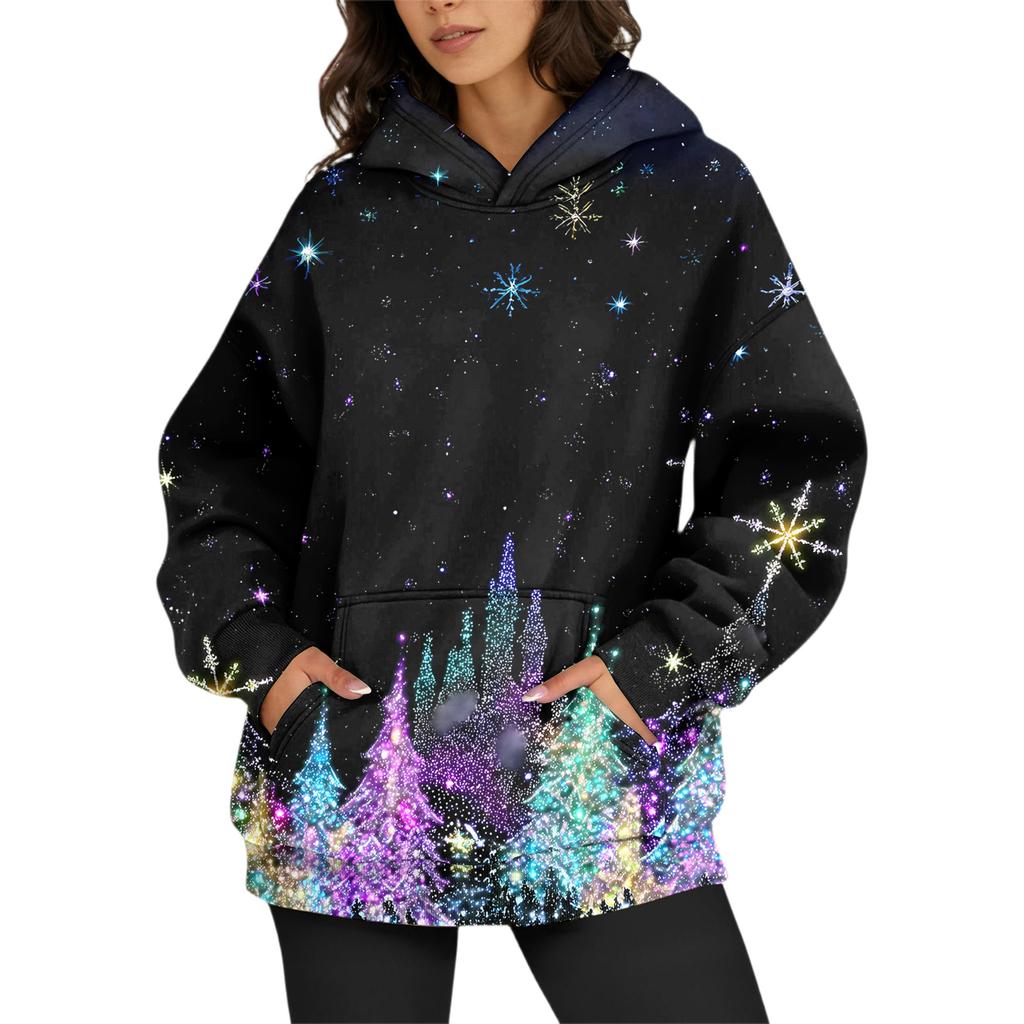 Women's Fashion Daily Versatile Casual Crewneck Sweatshirts Long Sleeve Printed Top Sweatshirts