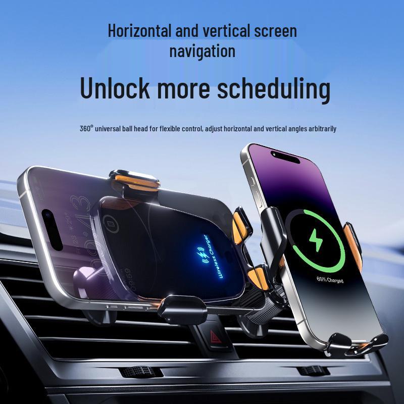 Bezdrátová nabíječka do auta a držák telefonu s navigací - Nový model 2025 s technologií automatické indukce