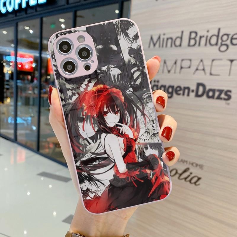 Cute Kurumi Tokisaki Phone Case For IPhone 14 13 12 11 Pro Max X XR XS 8 7 Plus Liquid Glass Color Phone Cover
