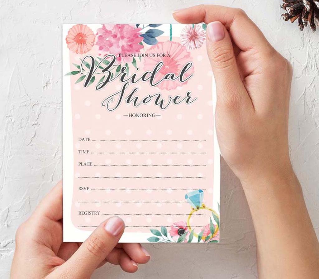 Inkdotpot 30 Einladungen zur Brautparty, Blumenmuster, Hochzeitseinladungen zum Ausfüllen, blanko