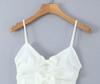 French Sweet White Bow Layered Slim Mini Dress Women's Summer Pure Desire Suspender Fluffy Short Skirt