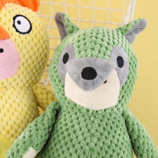 Duck Squeaky Dog Toy Animal Shape Plush Puppy Teeth Grinding Toy Emotional Comfort Soft Dental Cleaning Toy