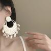 Raffia Shell Conch Pendant Earrings Seaside Vacation Atmosphere Earrings Niche Fashion Versatile Earrings
