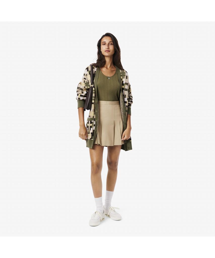 Lacoste Women'S Cotton Gabardine Pleated Mini Skirt Jf8001-55N 02S