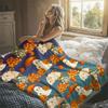 Autumn Ghost Gnome Flannel Blanket Warm Soft Halloween Christmas Decorative Couch Warm Cozy All-Season Gift