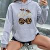 Kapsa s kapucí Mikina Streetwear Leopard Třešňový potisk Dlouhý rukáv Mikina Oblečení Hoody Podzim Zima Mikiny