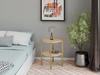 Modern Round Bedside Table With Shelf 35X35X46 Cm Metal Gold