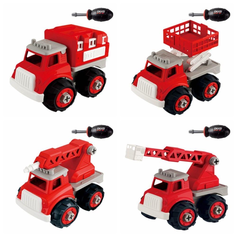 Puzzle Disassembly Assembly Car Toys Take Apart DIY Assembly Firetruck  Xmas Gifts