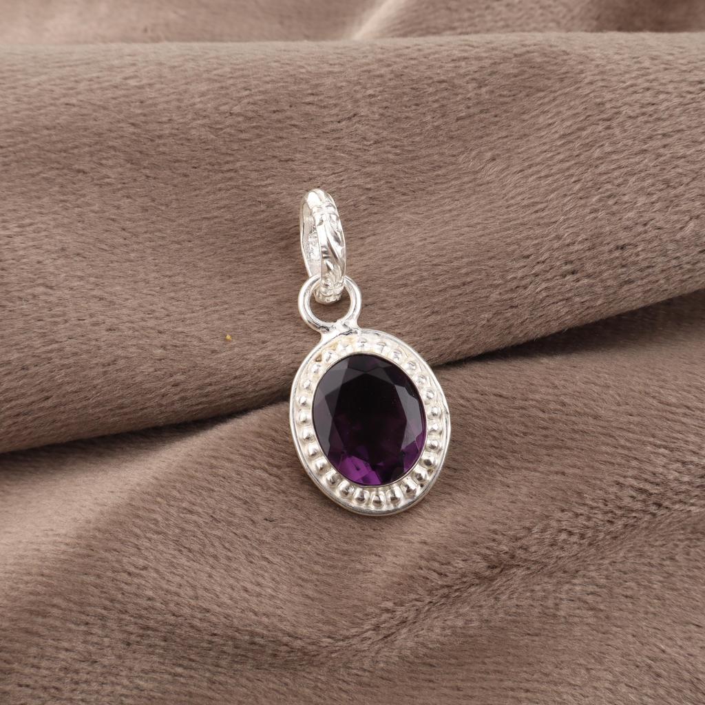 African Amethyst Pendant Gemstone Jewelry, 925 Sterling Silver Pendant, Handmade Jewelry Pendant, Gift For Women