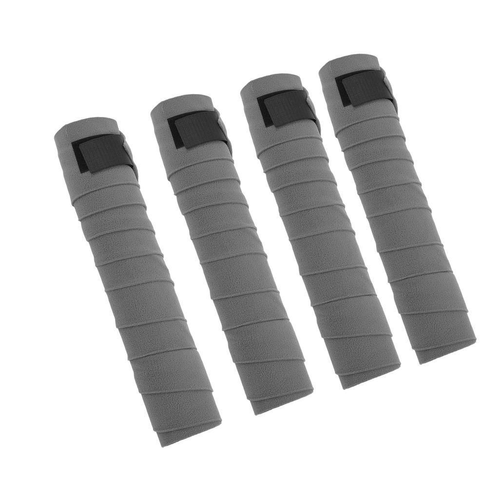4 Stück Pferdebeinwickel Selbstklebend Doppelseitiges Fleece Pferdebeinbandagen für Training Übungen Grau