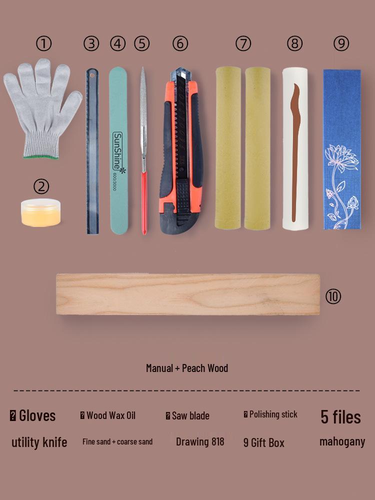 Sandalwood Peach Wood DIY Hairpin Kit - Handmade Ancient Style Accessories, Perfect for Mother s Day or Birthday Gifts