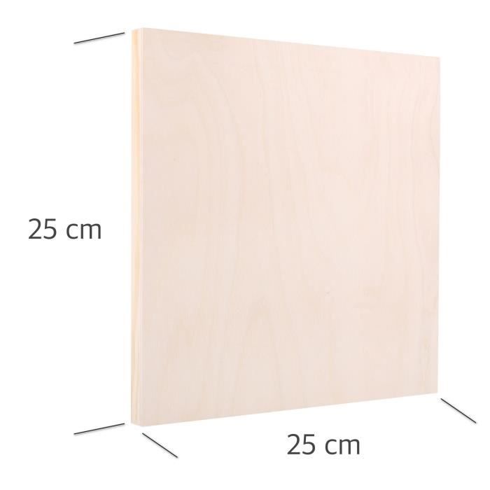 Toile à Peindre - Creative Deco 8 - 25 x 25 cm - Bois Naturel - Contreplaqué - Chassis Vierge