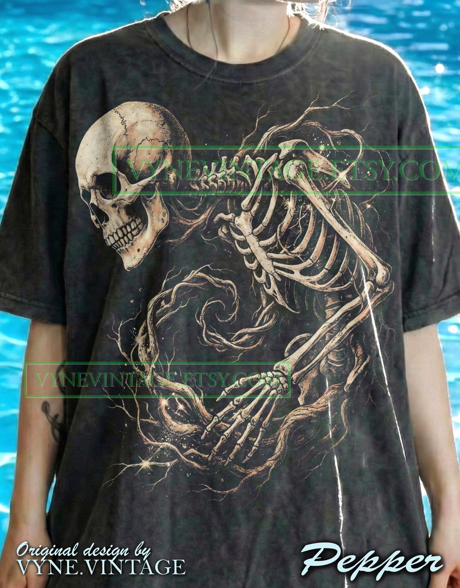 Skeleton Skull Comfort Colors® Tshirt, Vintage Anatomy Tees, Roots Vines Sweater, Gothic Macabre Tanktop, Life And Death Surreal Art 4XL