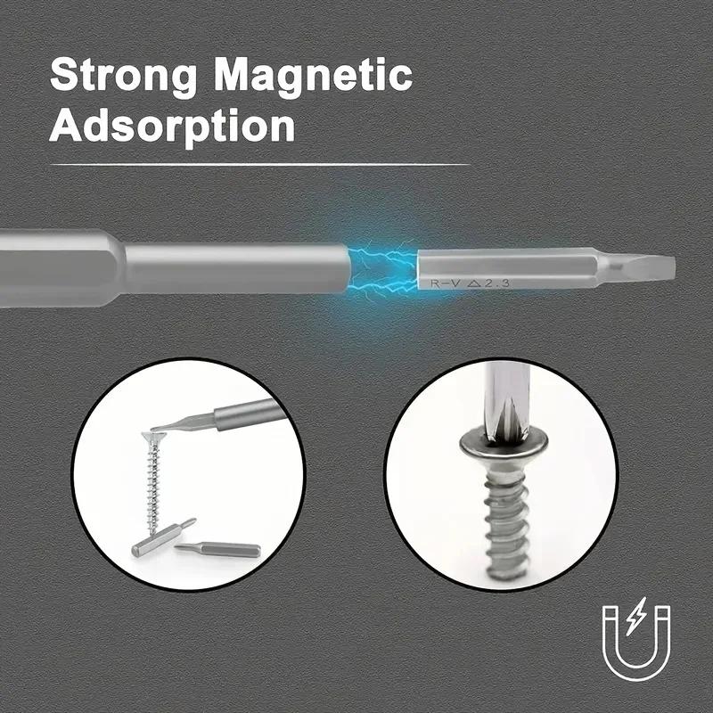 Precision Screwdriver Set 25 in 1 Hexagonal Flat Head Magnetic Screwdriver Head for IPhone PC Watch Camera Glasses